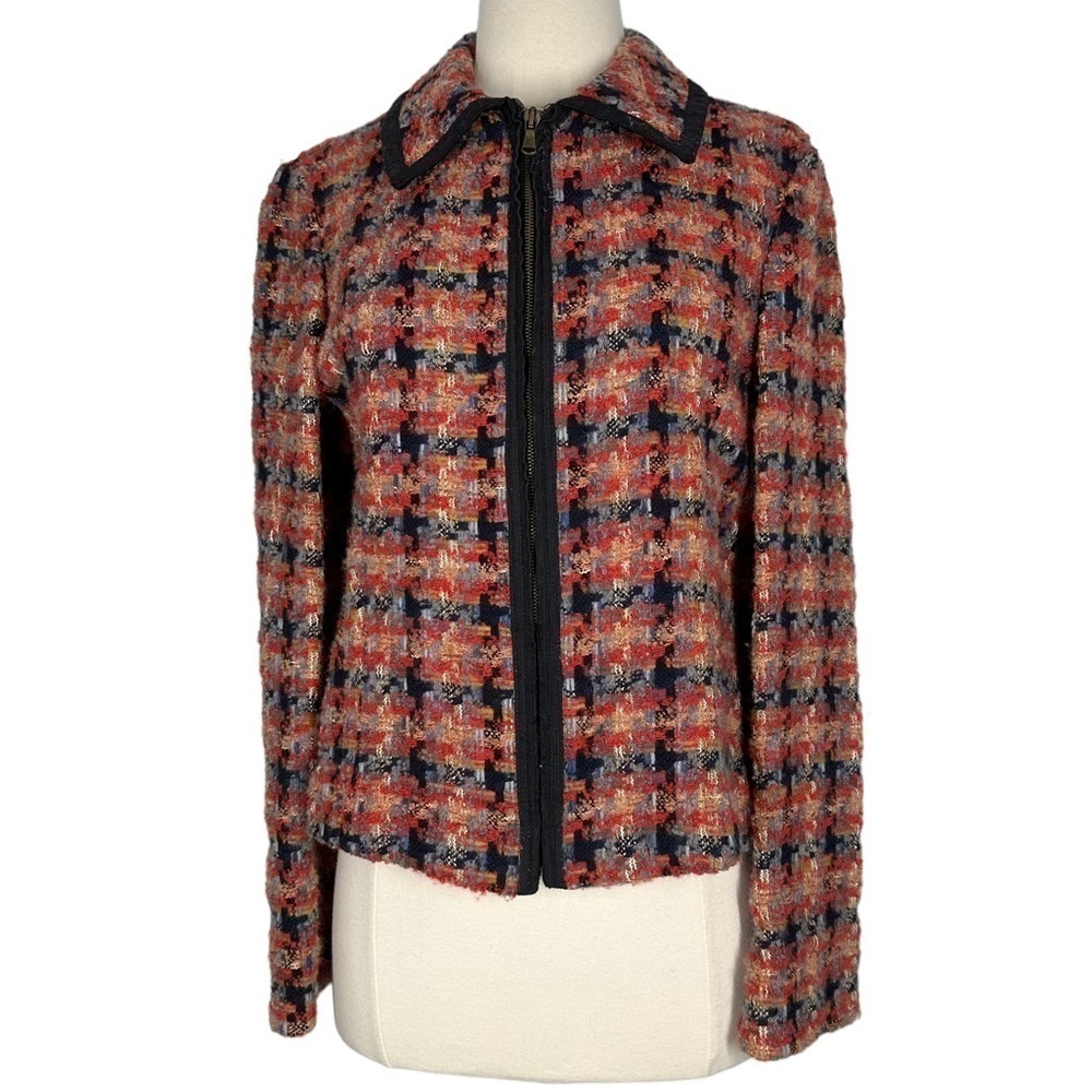 LES COPAINS Multicolor Tweed Blazer